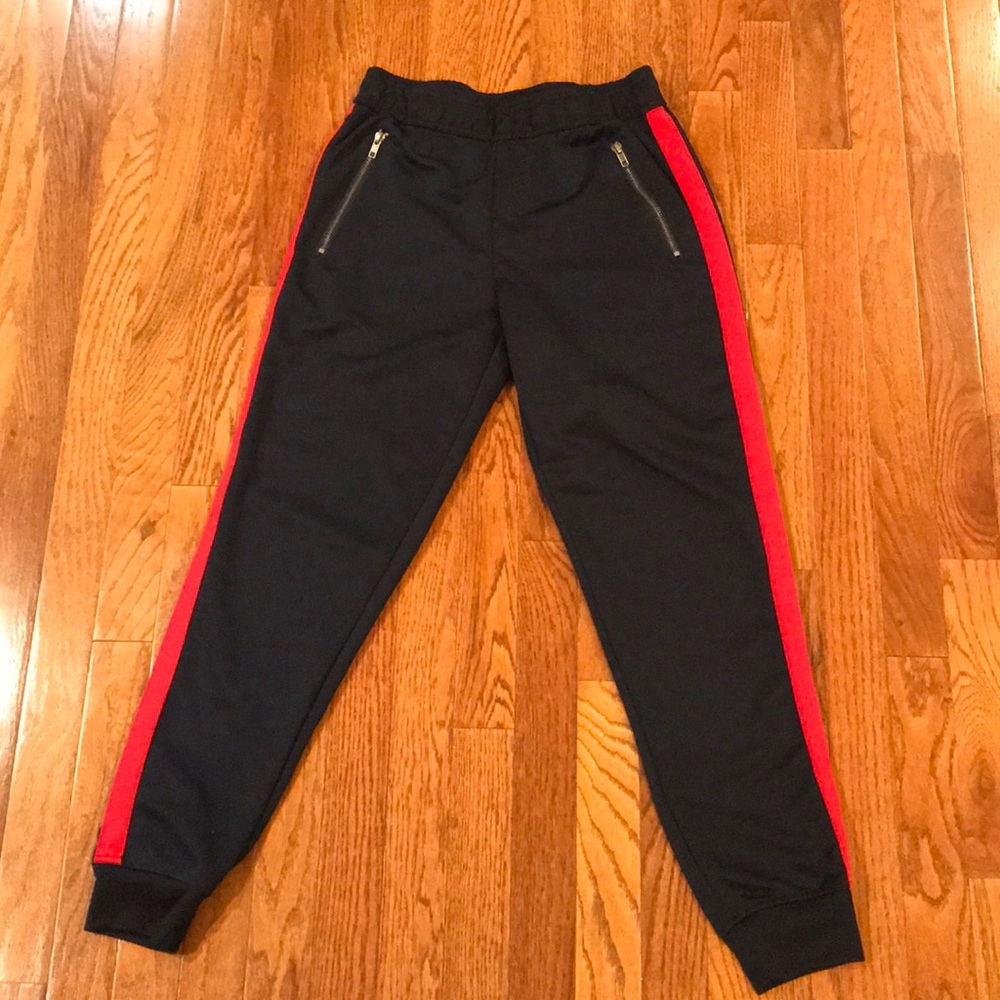 Men’s BKLYN Track Pants Navy/Red Stripe